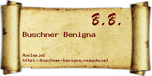 Buschner Benigna névjegykártya
